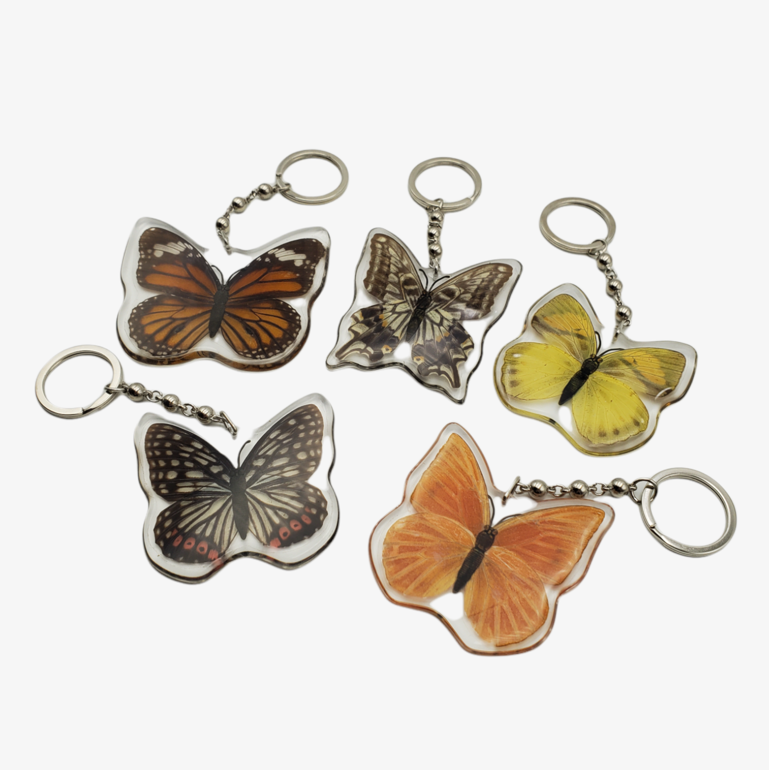 Butterfly Keychain // Gold Keychain // Butterflies // Orange // Nature //  Butterfly Accessories