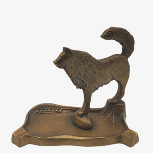 Antique 1929 Art Deco Bronze Wolf Ashtray