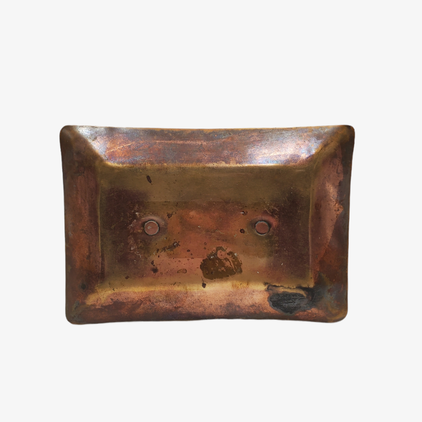 Antique Arts & Crafts Silver & Copper Matchbox Holder