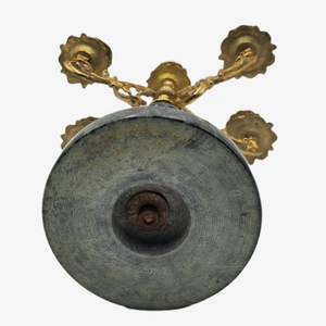 Vintage Ornate Brass & Marble Candelabra