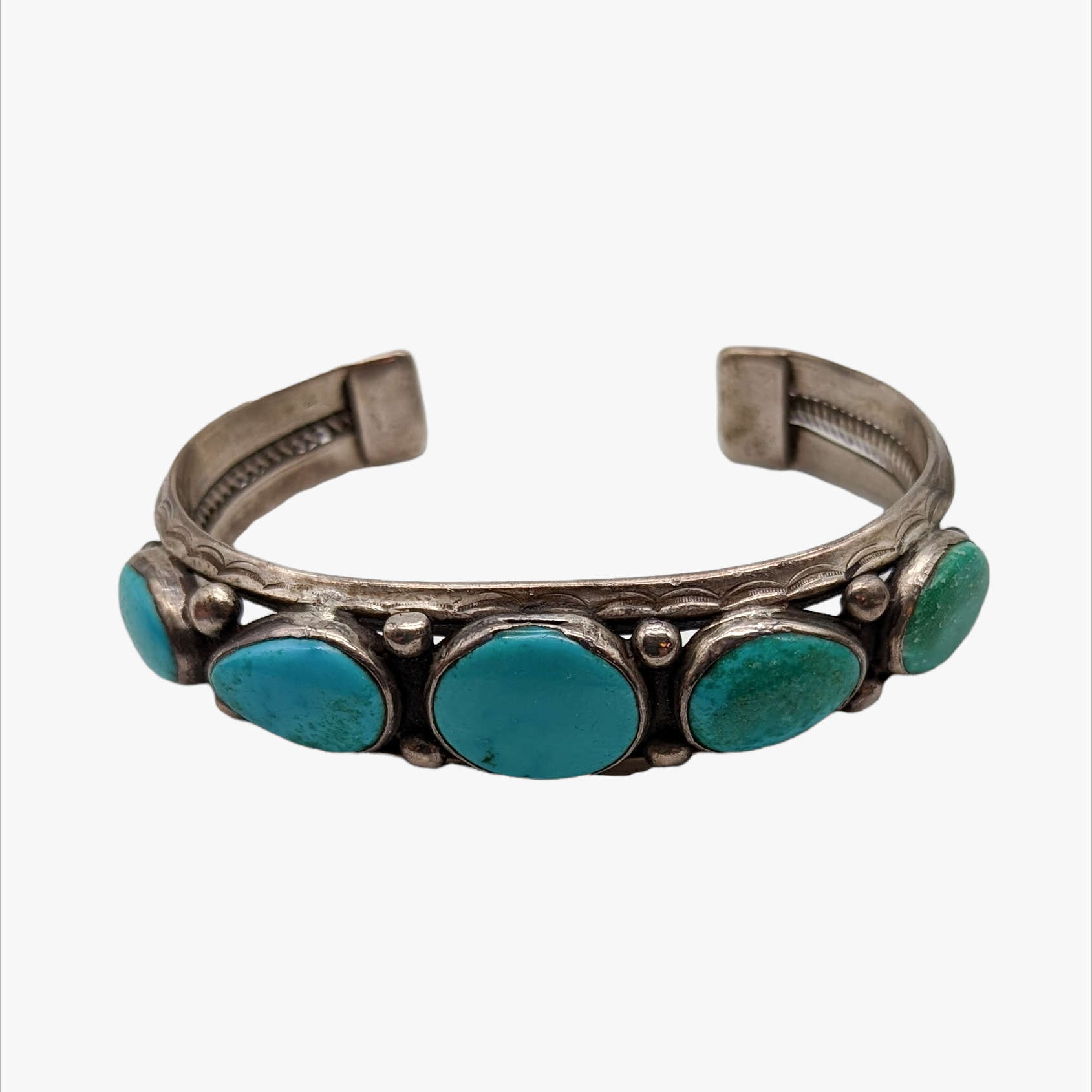 Vintage Sterling Silver Turquoise Cuff Bracelet