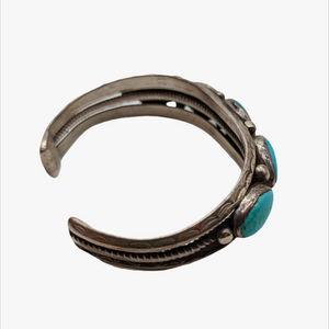 Vintage Sterling Silver Turquoise Cuff Bracelet