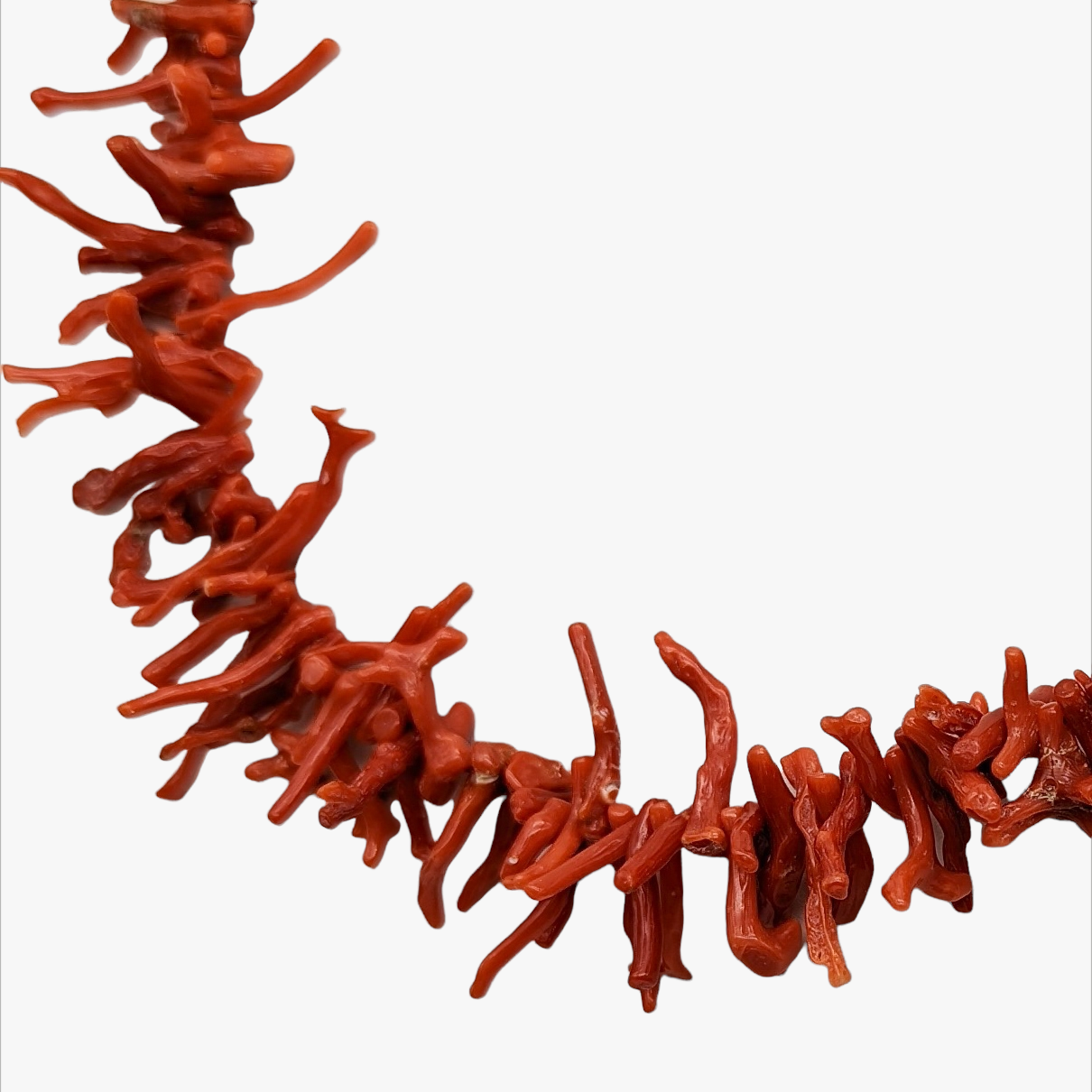 Vintage Red Branch Coral Graduated Strand Necklace