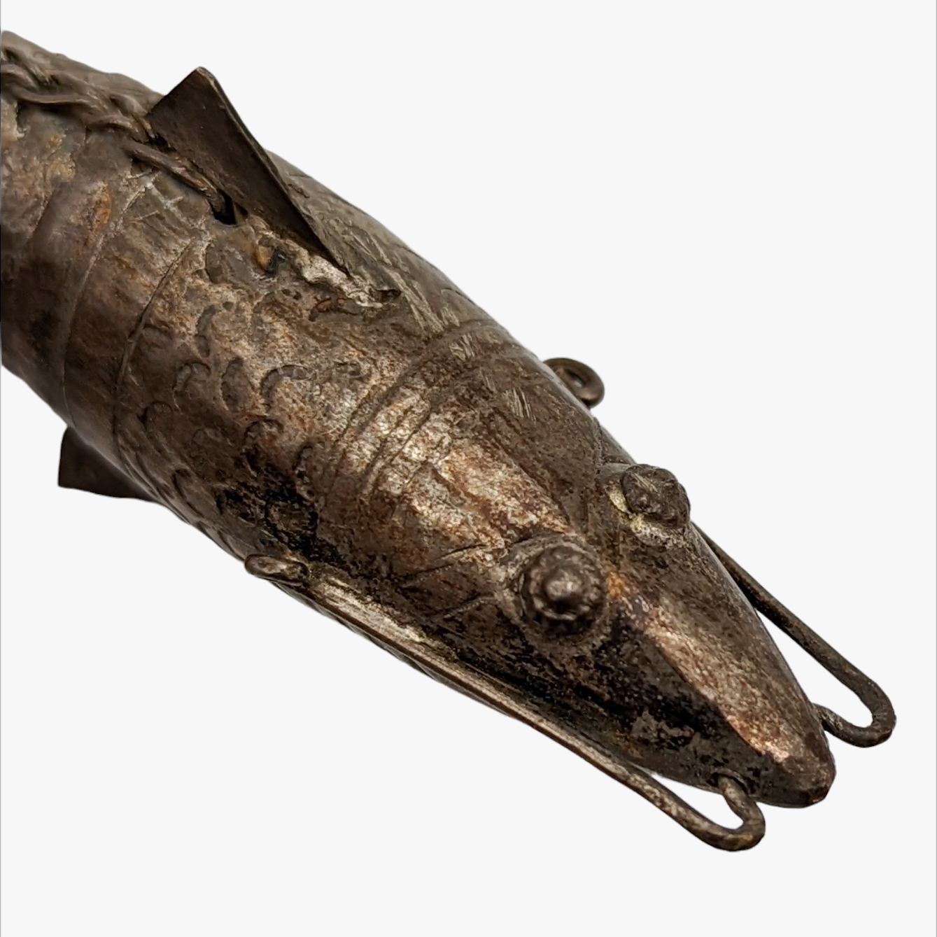 Antique Judaica Silver Articulated Fish Figurine