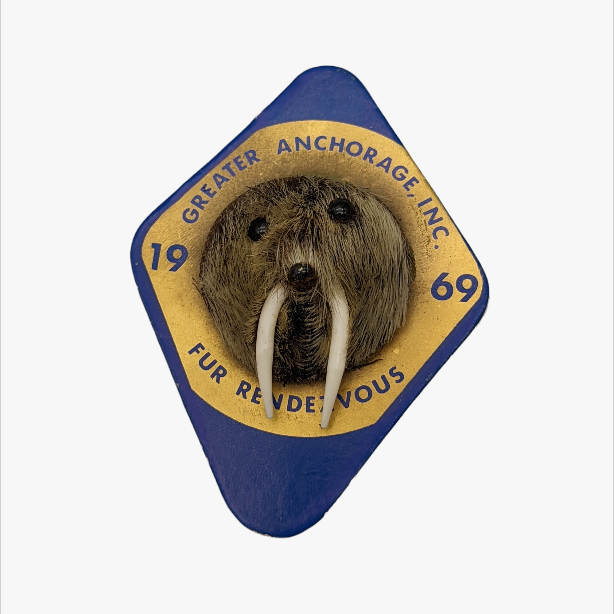Vintage 1969 Alaska Fur Rendezvous Walrus Pin Badge