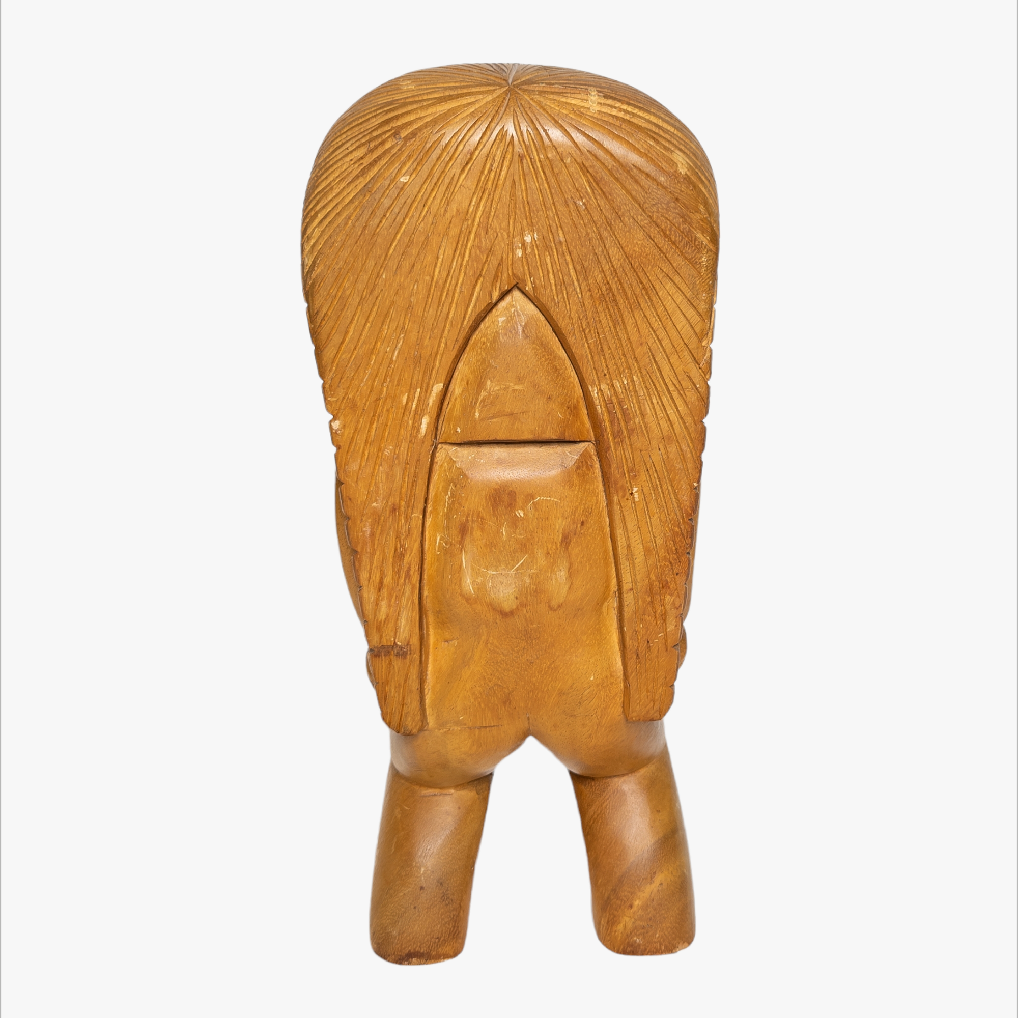Vintage 17" Hand Carved Wood Tiki Statue