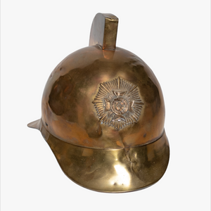 Antique 19th Century Brass Greek Fire Fighter Helmet