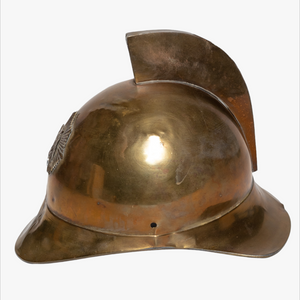 Antique 19th Century Brass Greek Fire Fighter Helmet