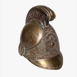 Antique 19th Century Brass Fire Brigade Helmet