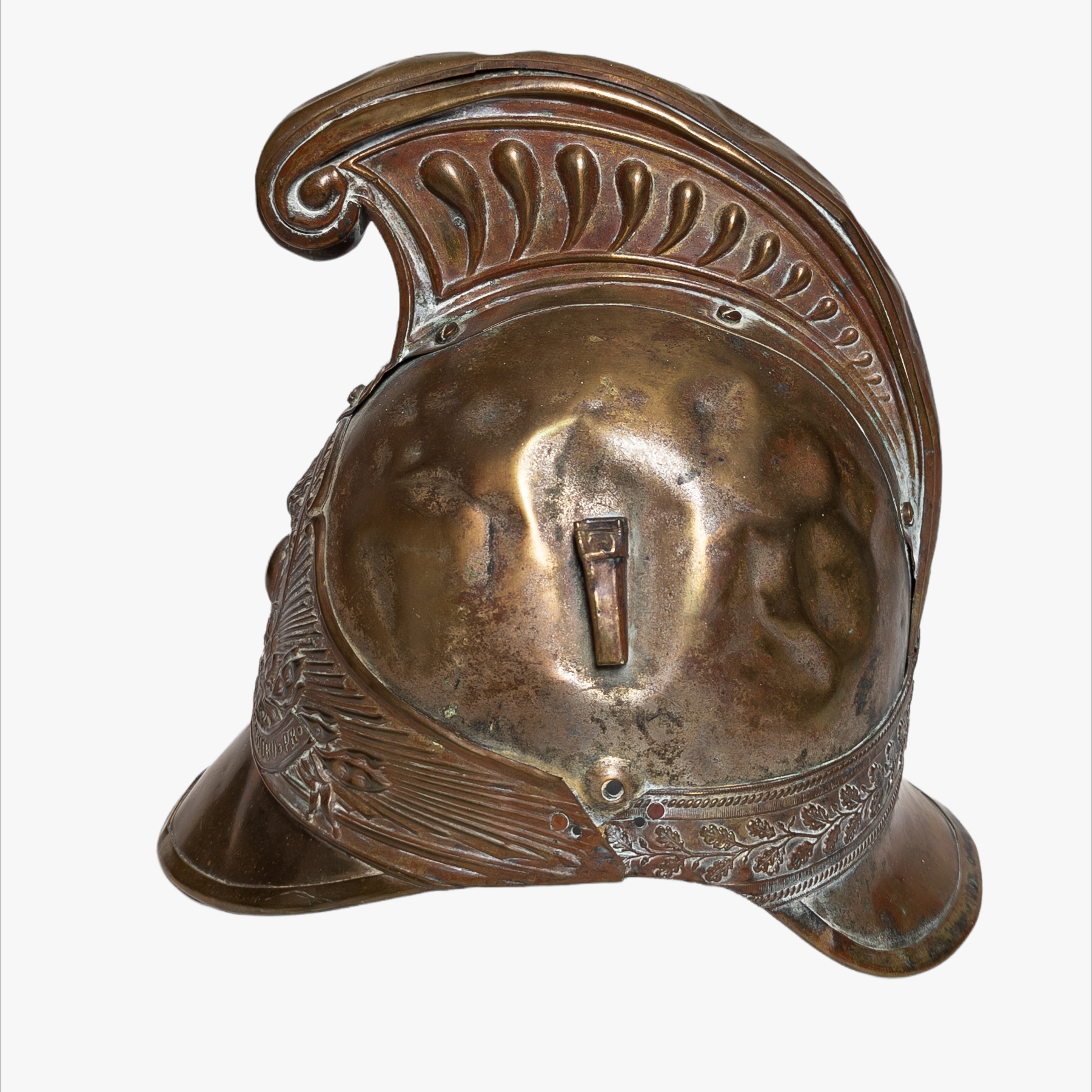 Antique 19th Century Brass Fire Brigade Helmet