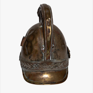 Antique 19th Century Brass Fire Brigade Helmet