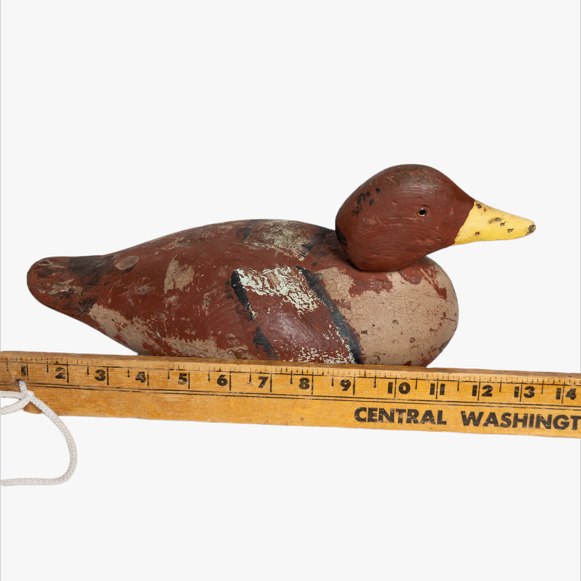 Antique Hand Carved Red Duck Decoy