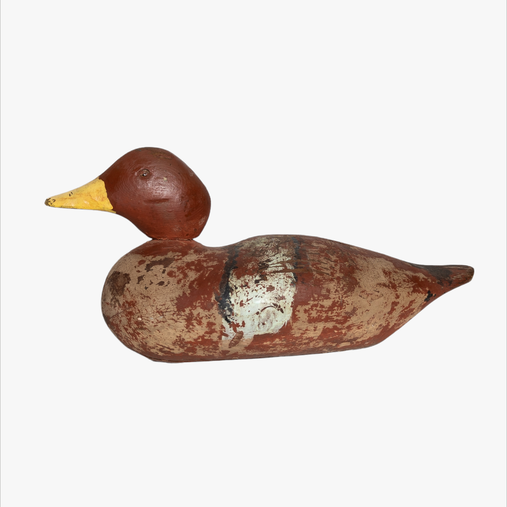 Antique Hand Carved Red Duck Decoy
