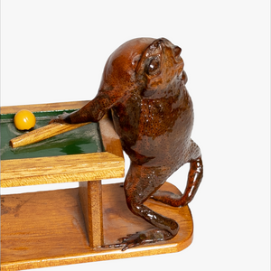 Vintage Taxidermy Frogs Playing Pool