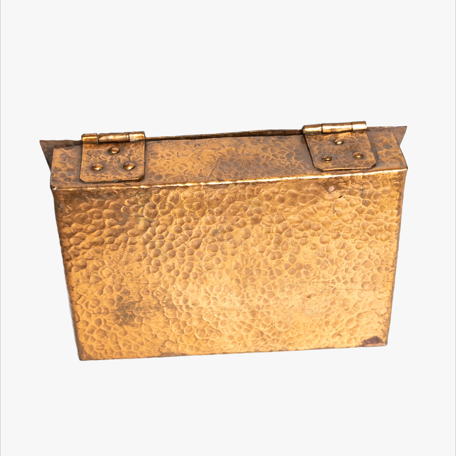 Vintage Arts & Crafts Hand Hammered Copper Trinket Box