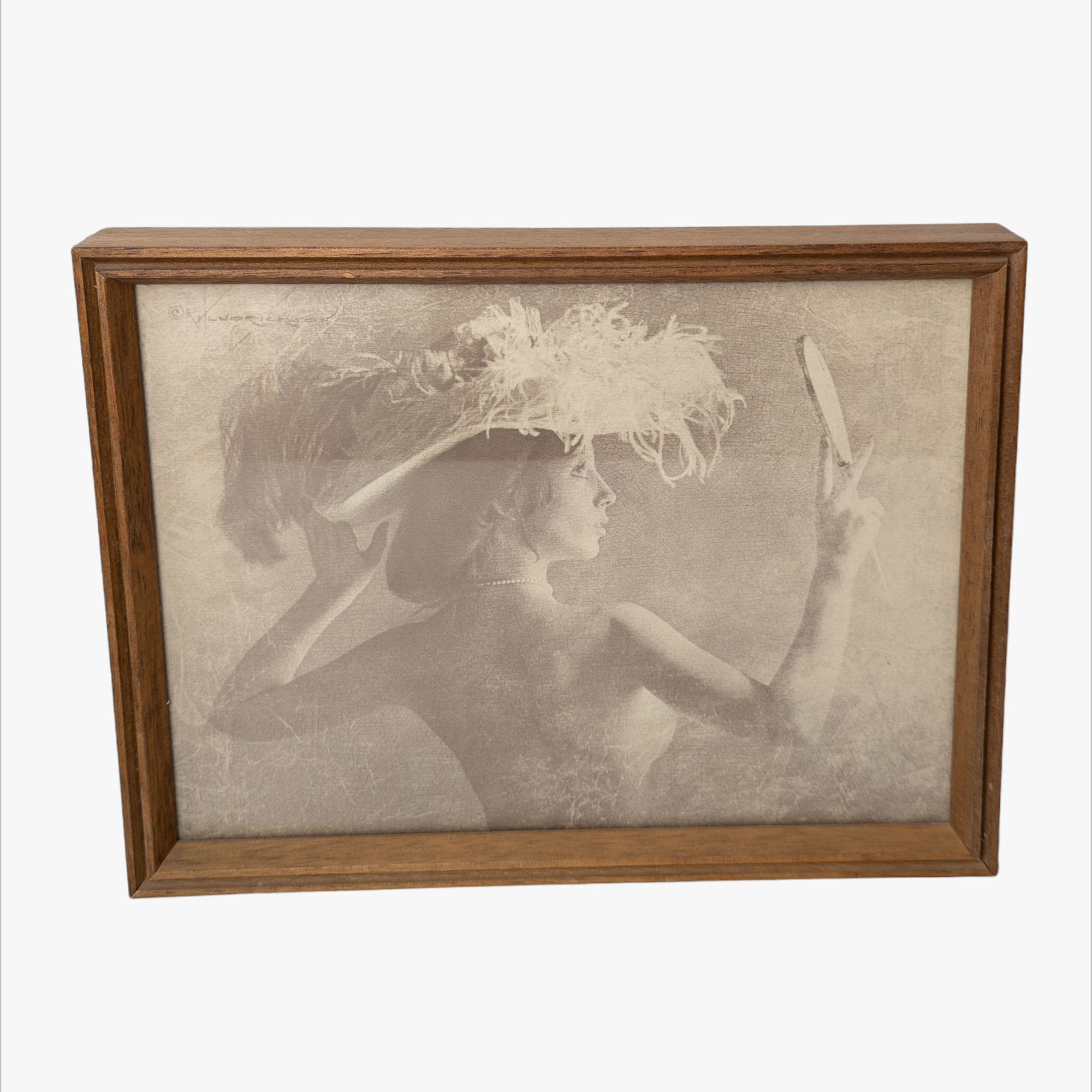 Vintage R Hendrickson Framed Photograph Nude Woman Posing