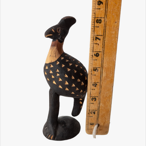 Vintage Hand Carved Guinea Hen Figurine