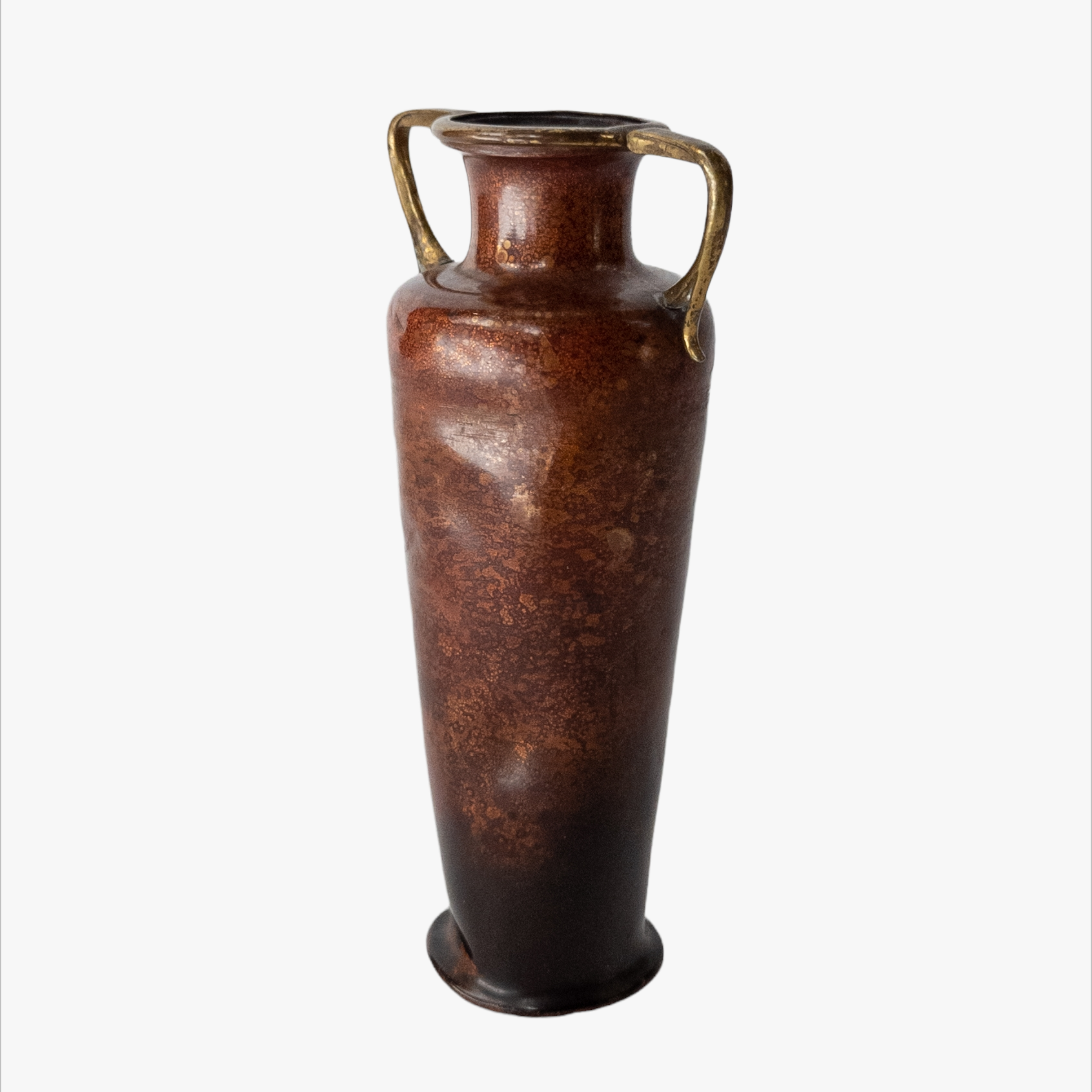 Antique Art Nouveau Enameled Copper Urn
