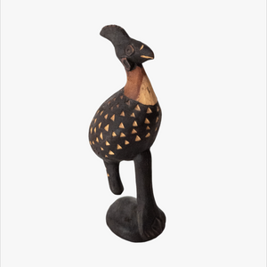 Vintage Hand Carved Guinea Hen Figurine