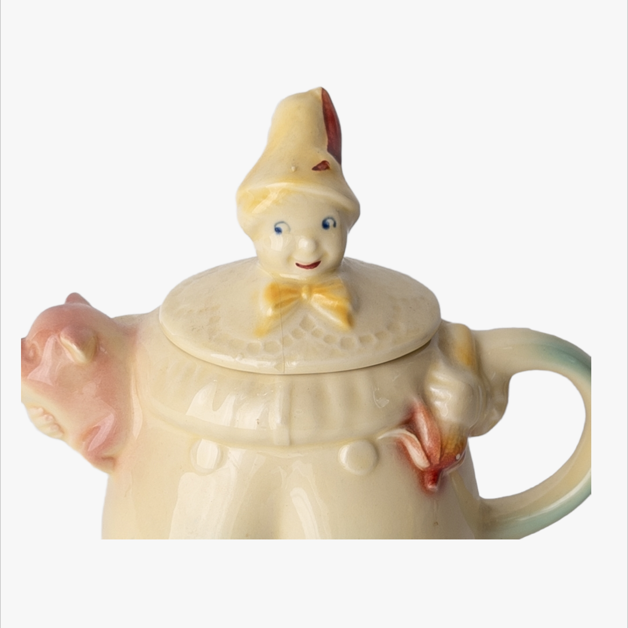 Vintage 1940s Clown Holding Pig Teapot