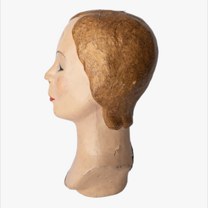 Antique Handmade Paper Mache Mannequin Head