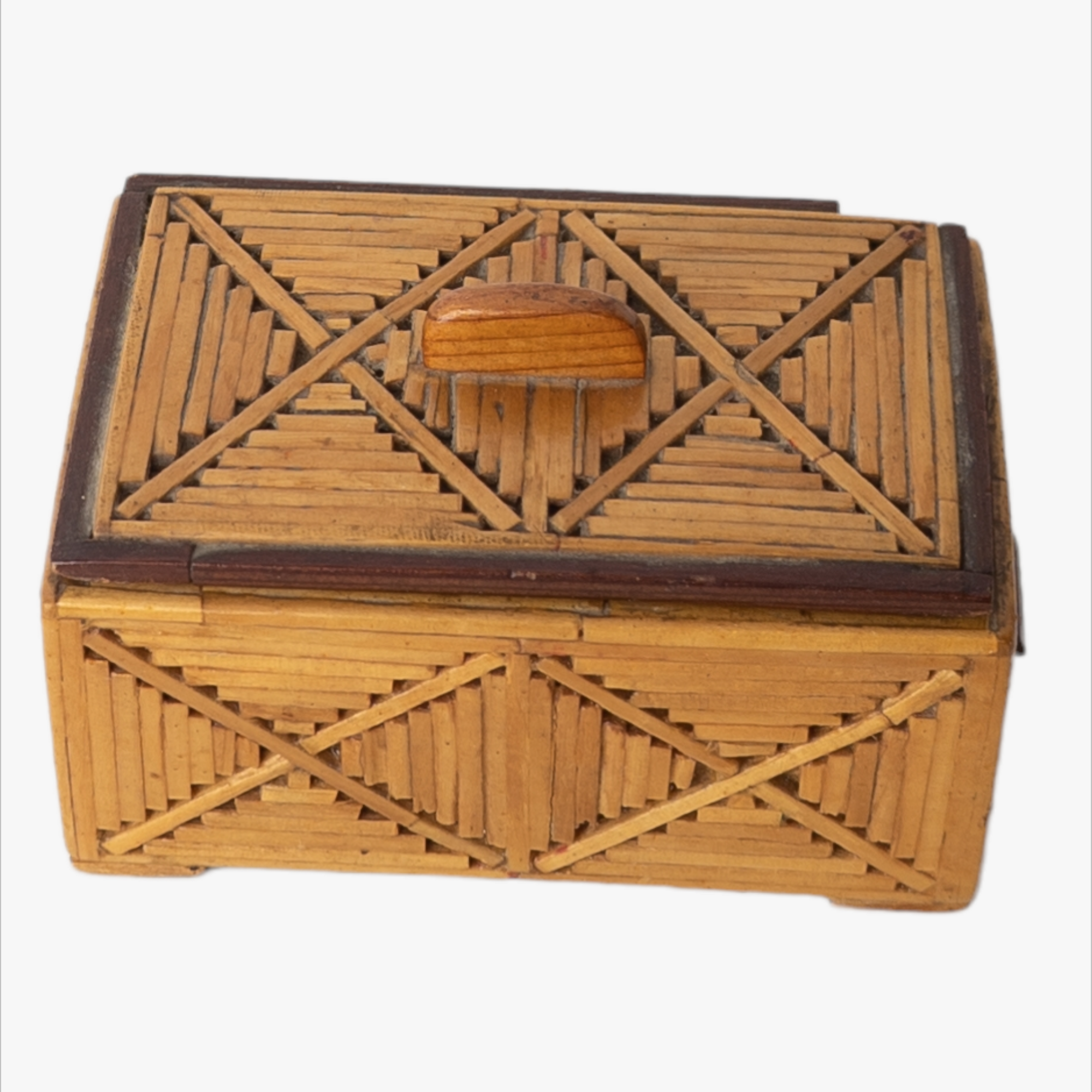 Vintage Handmade Prison Art Matchstick Jewelry Box – Ballyhoo Curiosity Shop