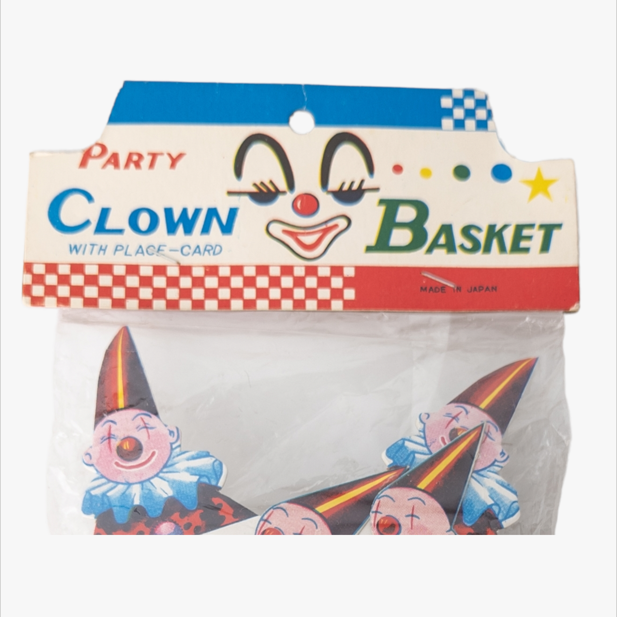 Vintage NOS Party Clown Basket Set Sealed Bag