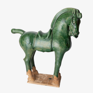 Monumental Antique Chinese Sancai Pottery Horse Statue