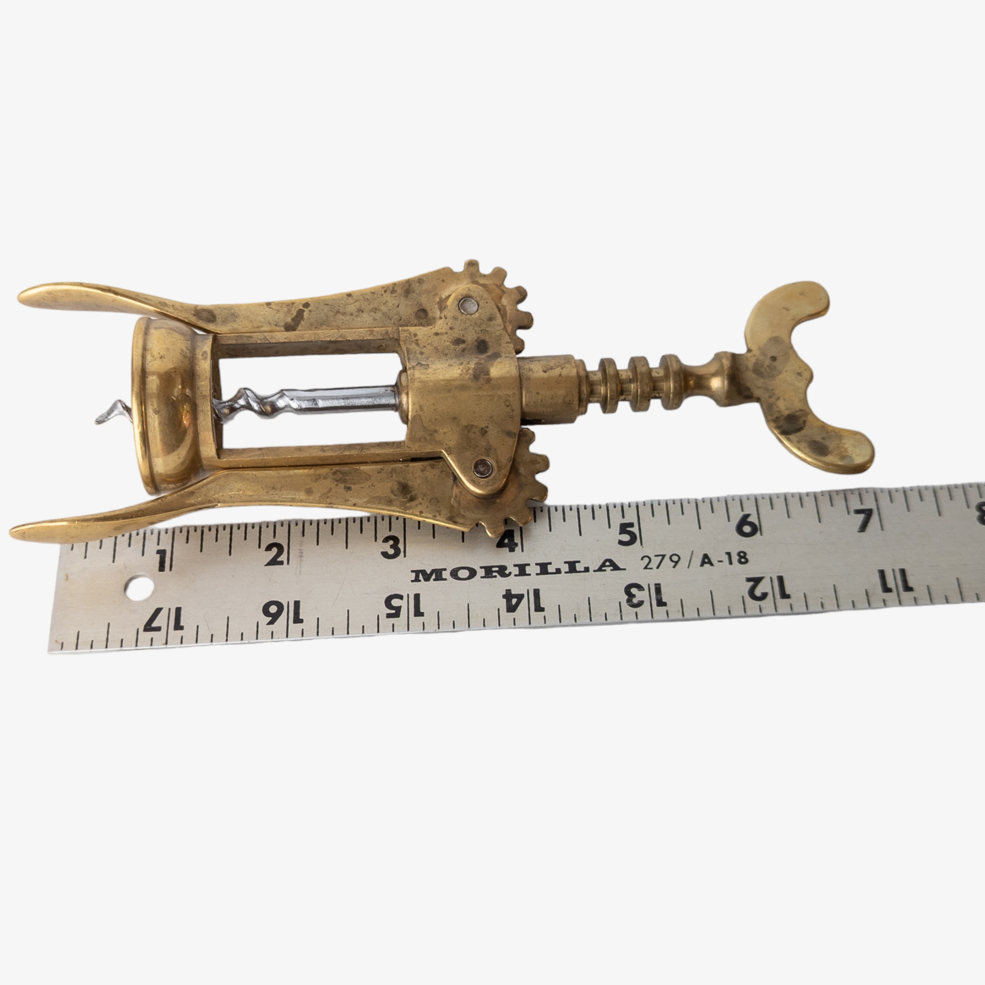Vintage Italian Brass Swing Arm Corkscrew