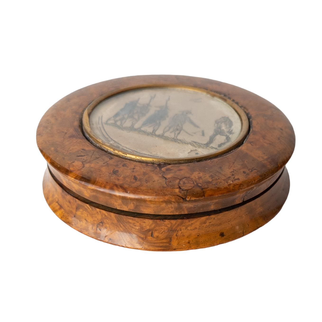Antique French Napoleonic Burl Wood Snuff Box