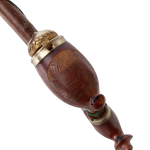 Vintage German Carved Wood & Horn Tobacco Pipe